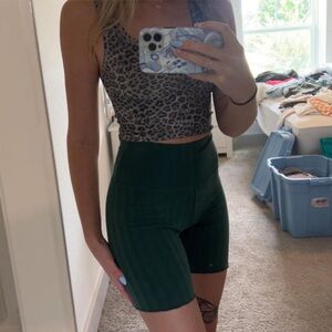 Aerie Green Biker Shorts